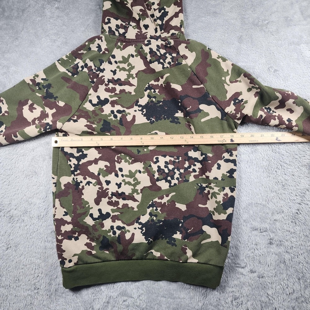 Adidas Originals Hoodie Youth Large Green Camo Trefoil Logo Pullover Fleece - Picture 5 of 11